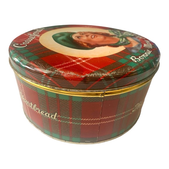 VTG Antique Crawfords Bonnie Mary Shortbread Tartan Scottish Metal Tin Round - Picture 5 of 8
